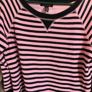 RLX Ralph Lauren Pink and Black Striped Hoodie